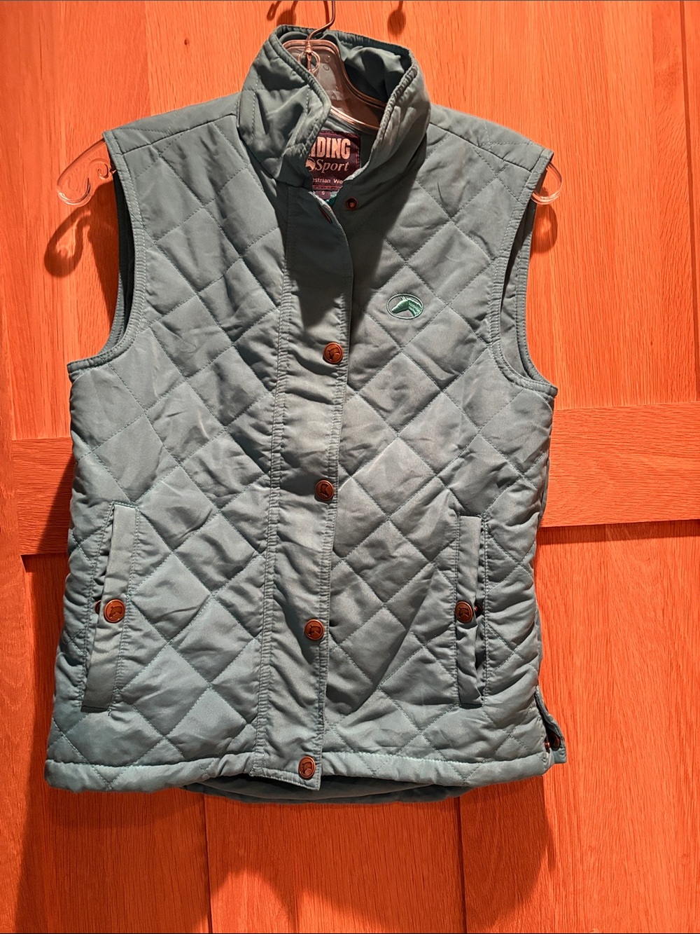 Riding sport Quilted Sleeveless Vest in aqua Blue